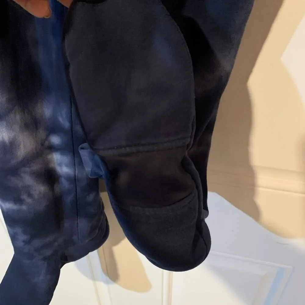 Blue and White Tie-Dye Joggers with Stretchy Comfort
